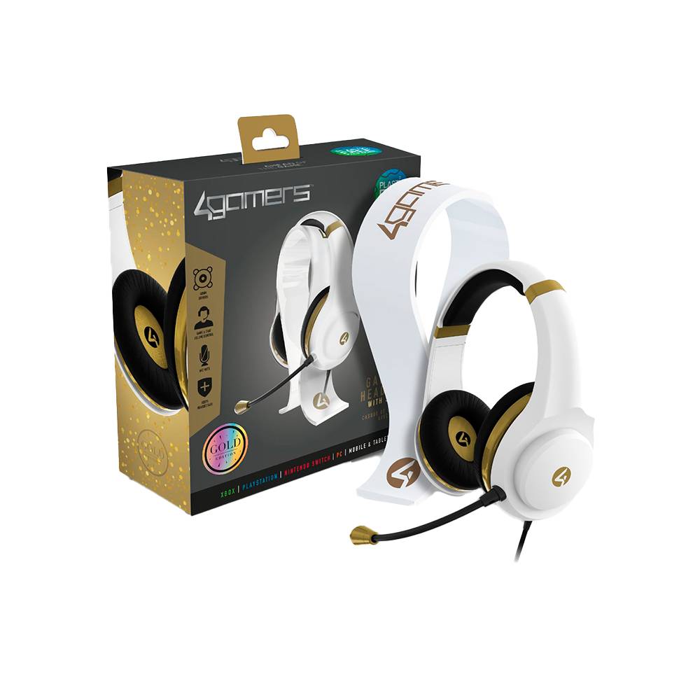 Auriculares para juegos 4Gamers XP-GOLDR-WHT-4G (Color Blanco-Dorado) - Auriculares para juegos 4Gamers XP-GOLDR-WHT-4G (Color Blanco-Dorado) -